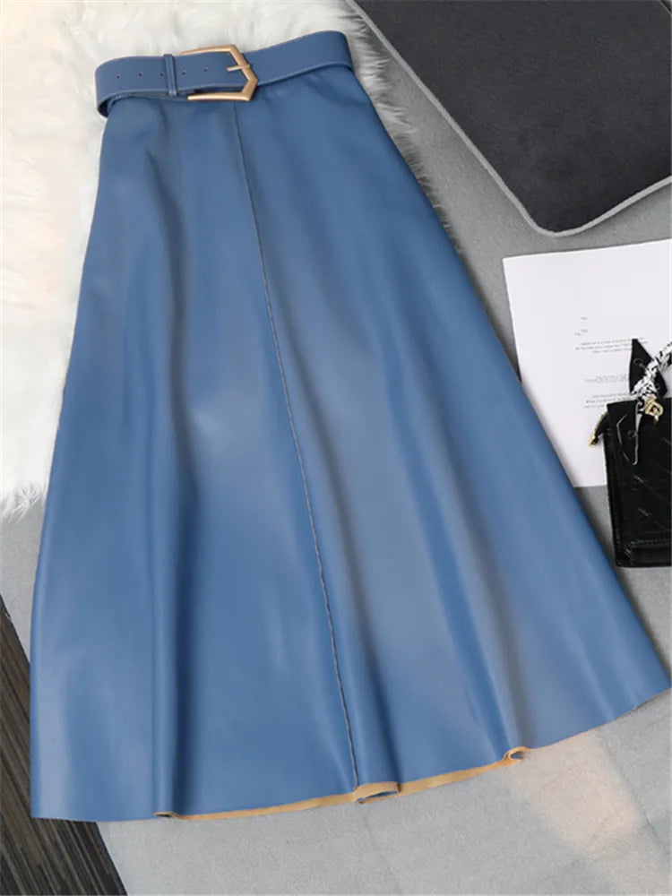 Classic Leather Long Skirts