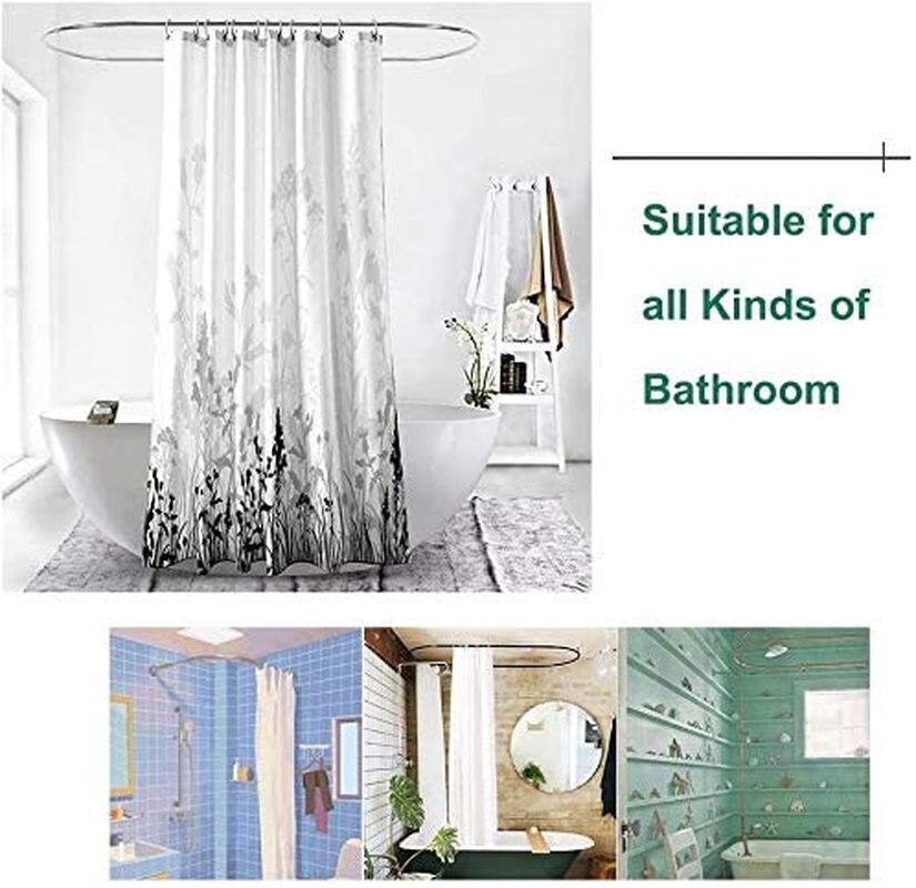 Waterproof Bathroom Shower Curtain Flower Bath Curtain Sets Toilet Cover Non-Slip Mat Rug Carpet