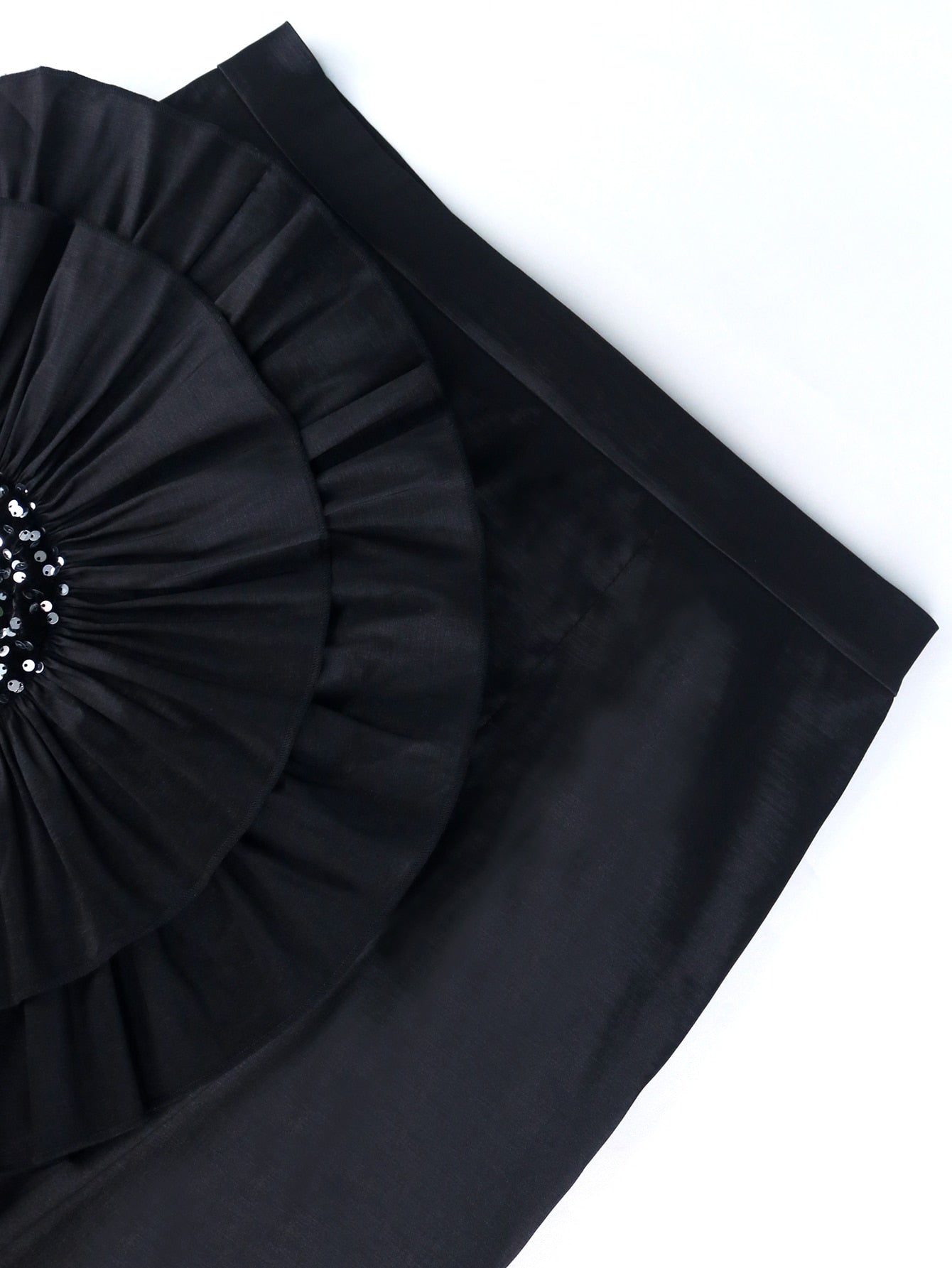 Stylish Black Skirt with Big Flower