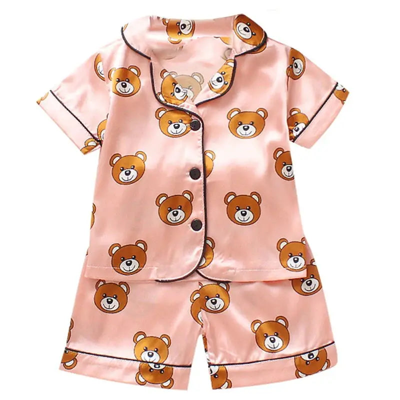 cartoon suit boys' and girls' casual pajamas suits