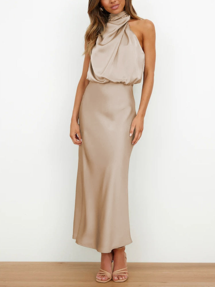 Sleeveless Off Shoulder Elegant Maxi Dresses