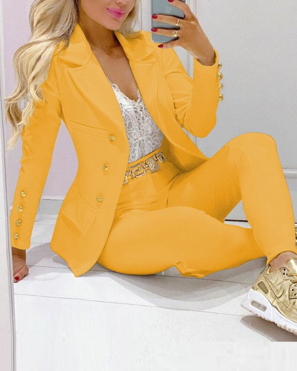 Butterfly Blazer Suit and Pants Two 2 Piece Set for Women 2022