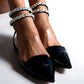 Shiny Crystal Flat Heels