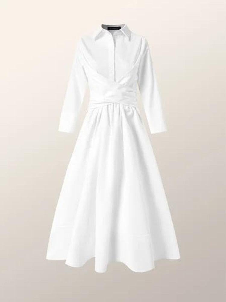 Lapel Solid Strap Evening Dresses