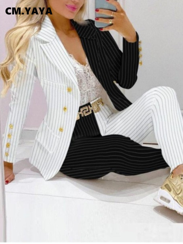 Butterfly Blazer Suit and Pants Two 2 Piece Set for Women 2022