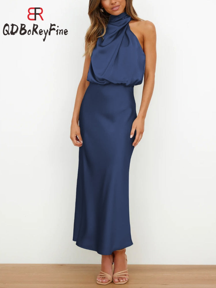 Sleeveless Off Shoulder Elegant Maxi Dresses