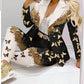 Butterfly Blazer Suit and Pants Two 2 Piece Set for Women 2022