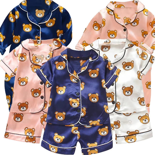 cartoon suit boys' and girls' casual pajamas suits