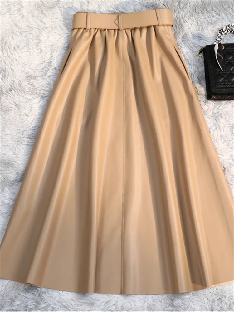 Classic Leather Long Skirts