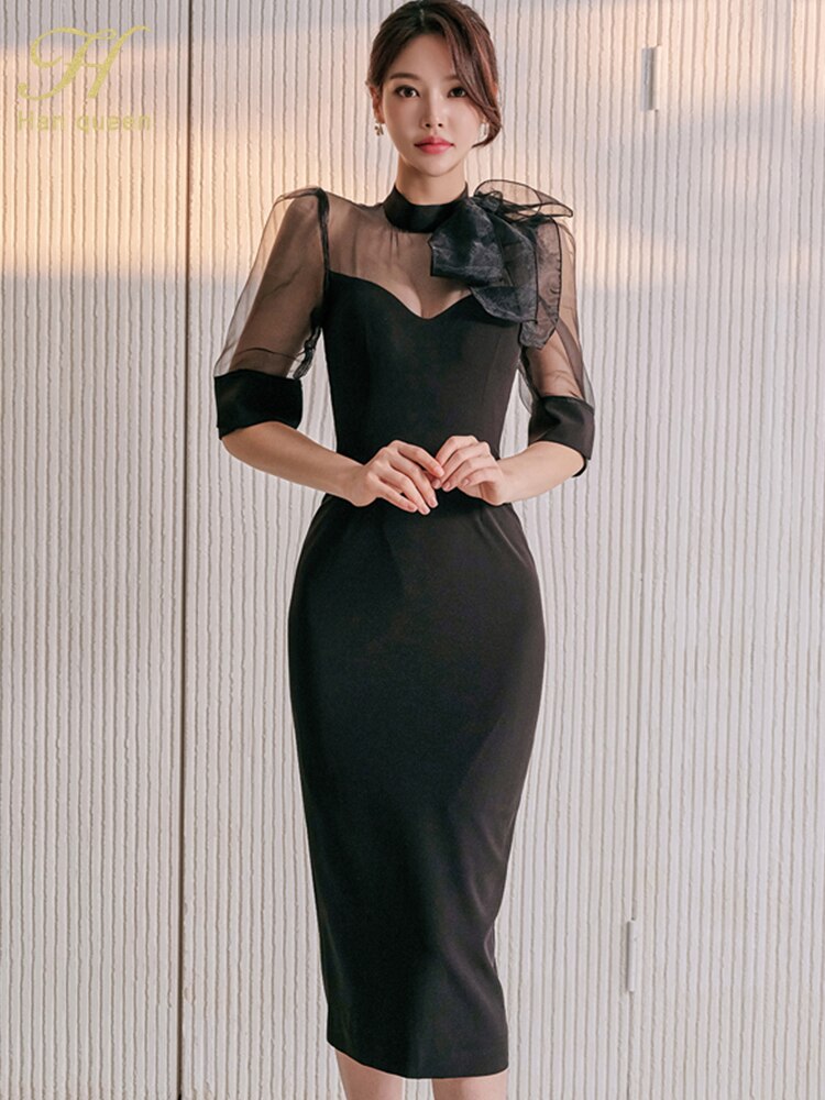 See-Through Bow Vintage Dresses