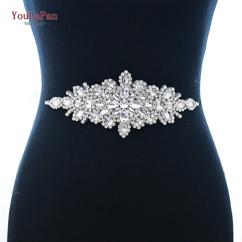 Bridal Belt Silver Rhinestones Belts for Women Dress Wedding Accessories