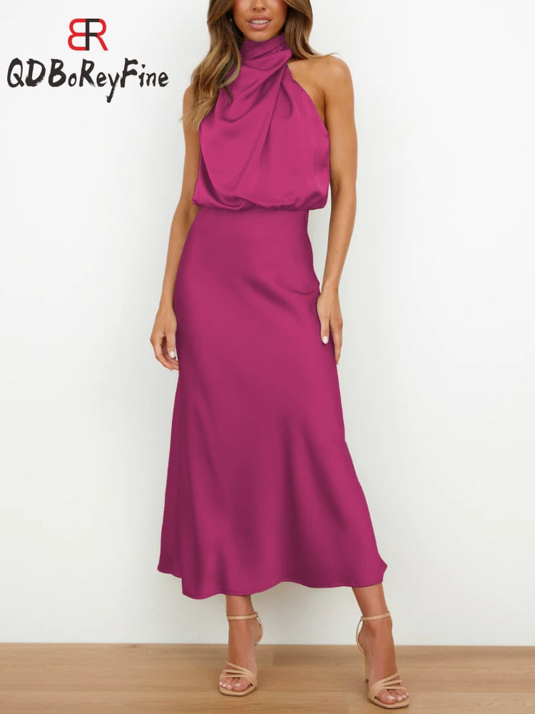 Sleeveless Off Shoulder Elegant Maxi Dresses