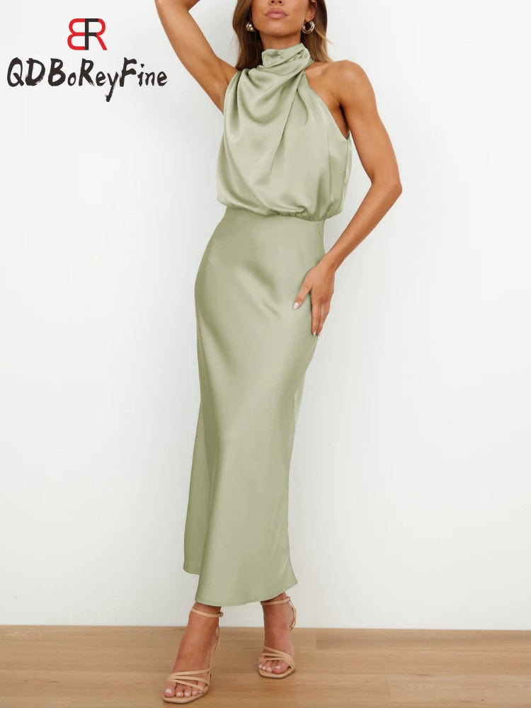 Sleeveless Off Shoulder Elegant Maxi Dresses