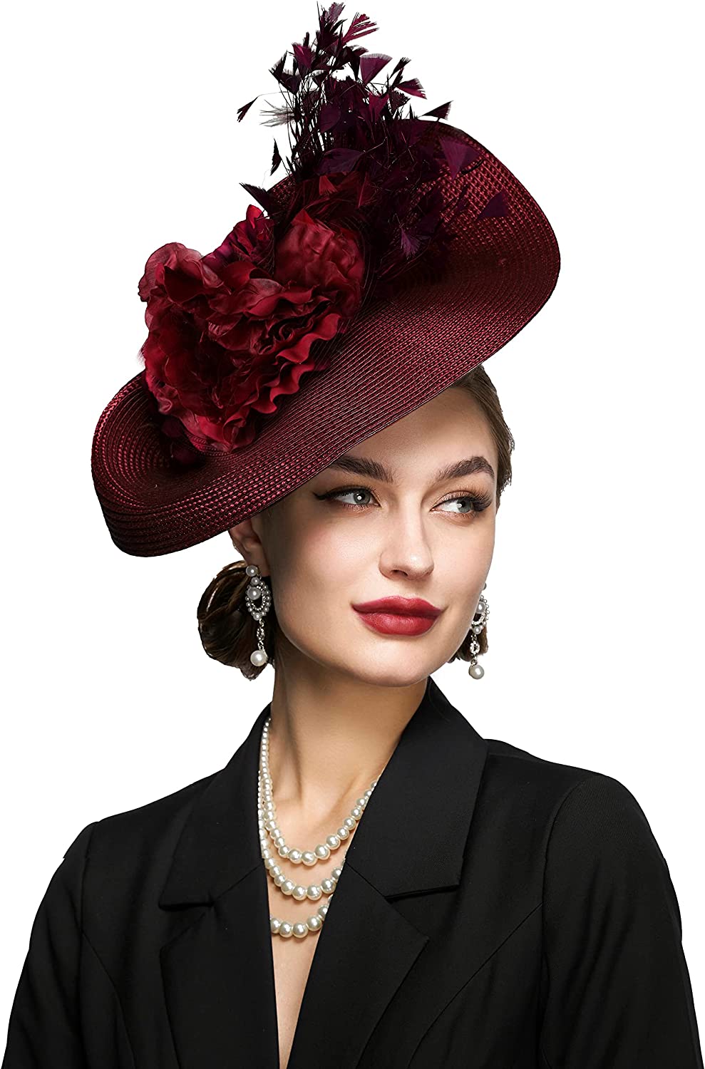 Elegant Butterfly Flowers Exaggerated Tea Party Kentucky Derby Hat Fascinator