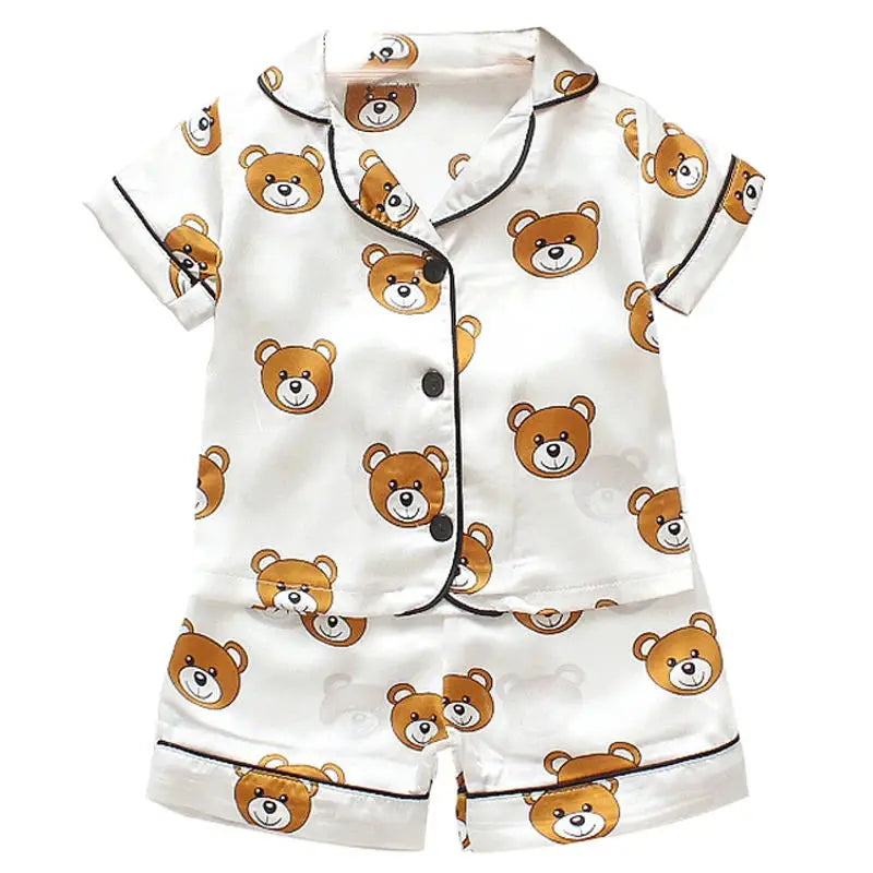 cartoon suit boys' and girls' casual pajamas suits