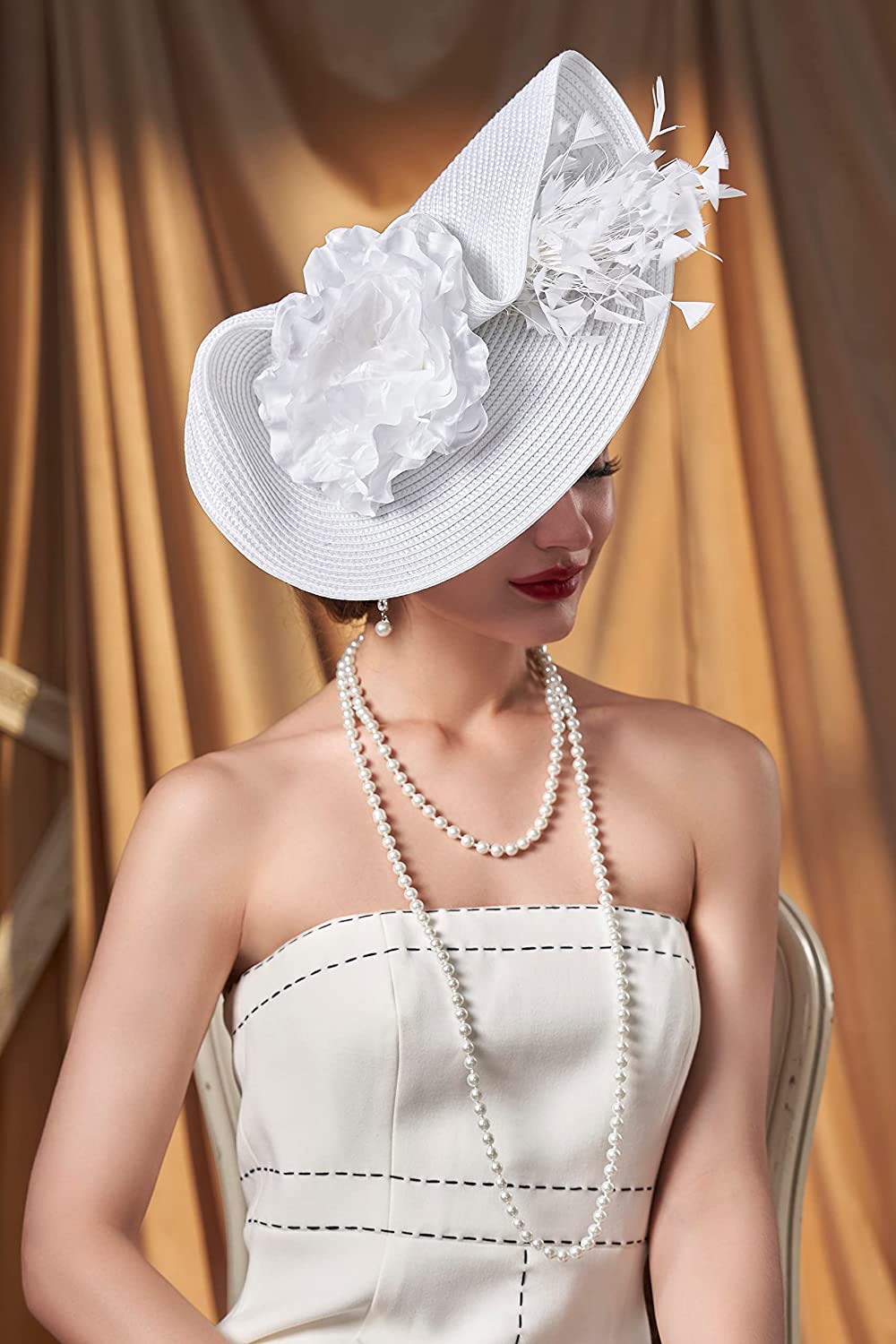 Elegant Butterfly Flowers Exaggerated Tea Party Kentucky Derby Hat Fascinator