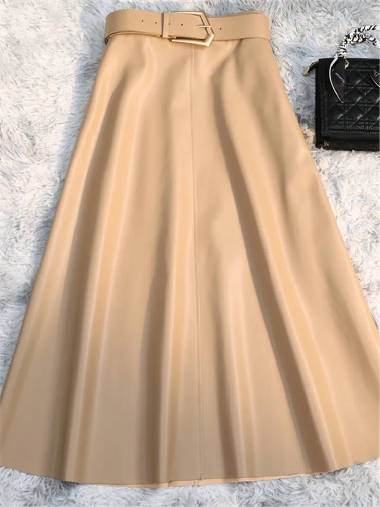 Classic Leather Long Skirts