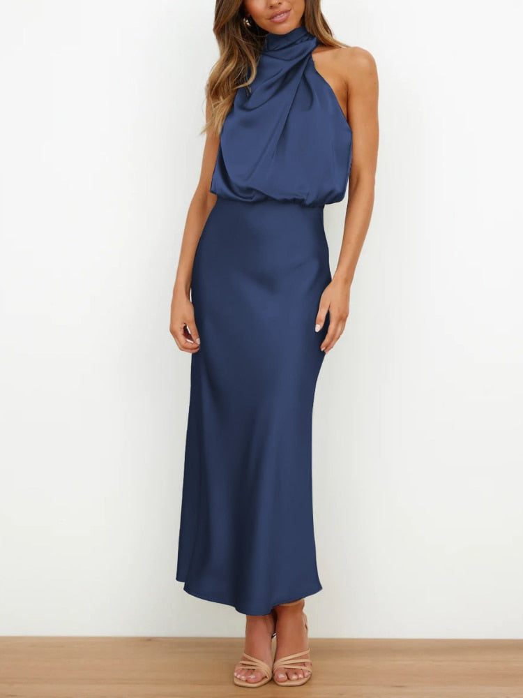 Sleeveless Off Shoulder Elegant Maxi Dresses