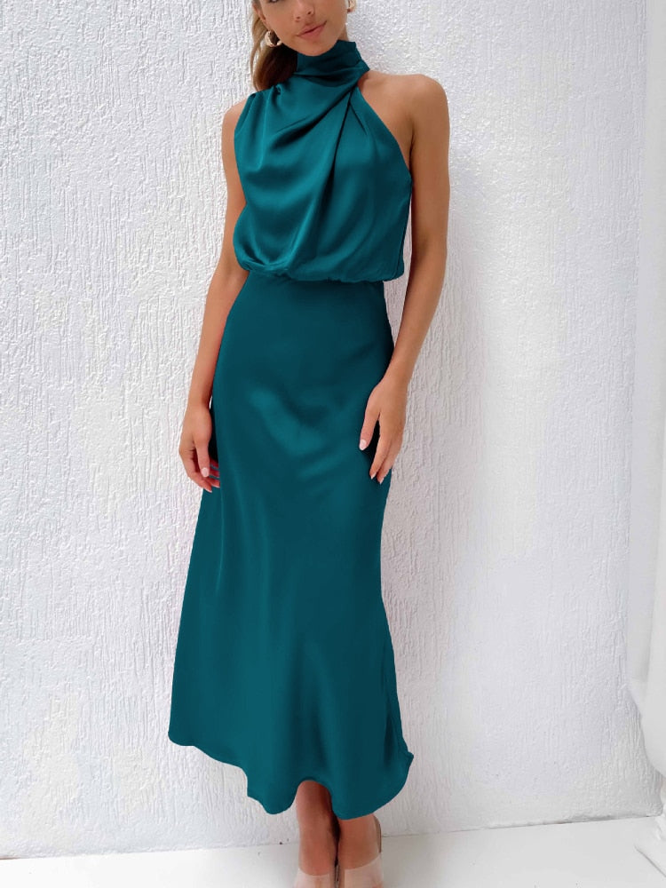 Sleeveless Off Shoulder Elegant Maxi Dresses