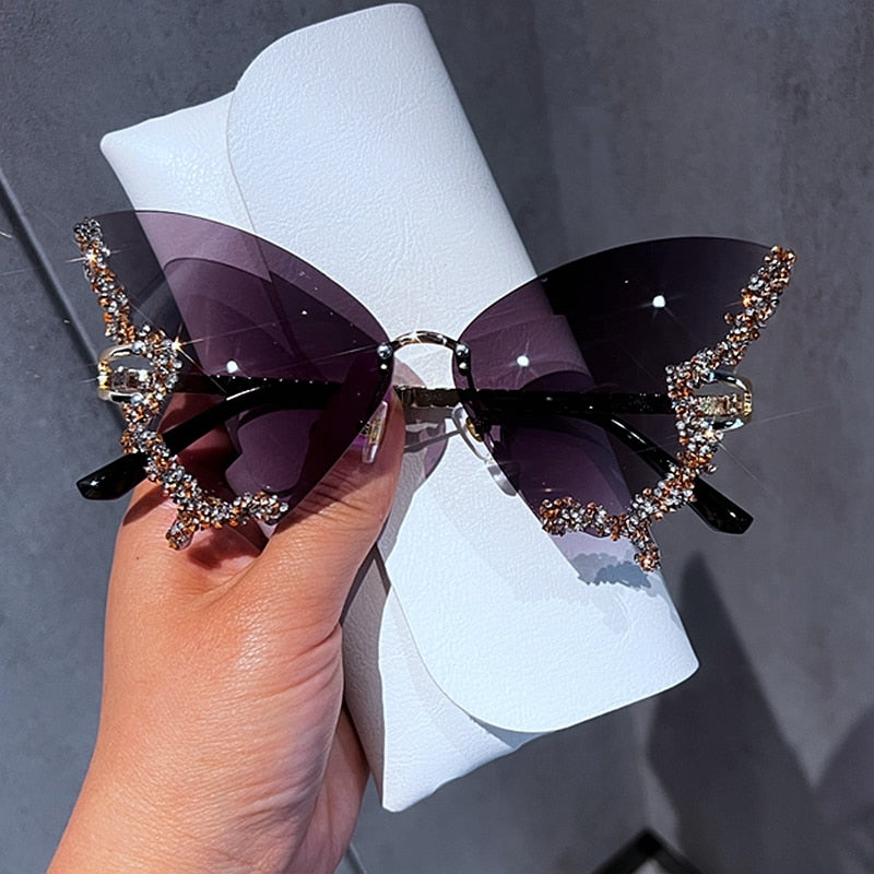Luxury Diamond Butterfly Sunglasses
