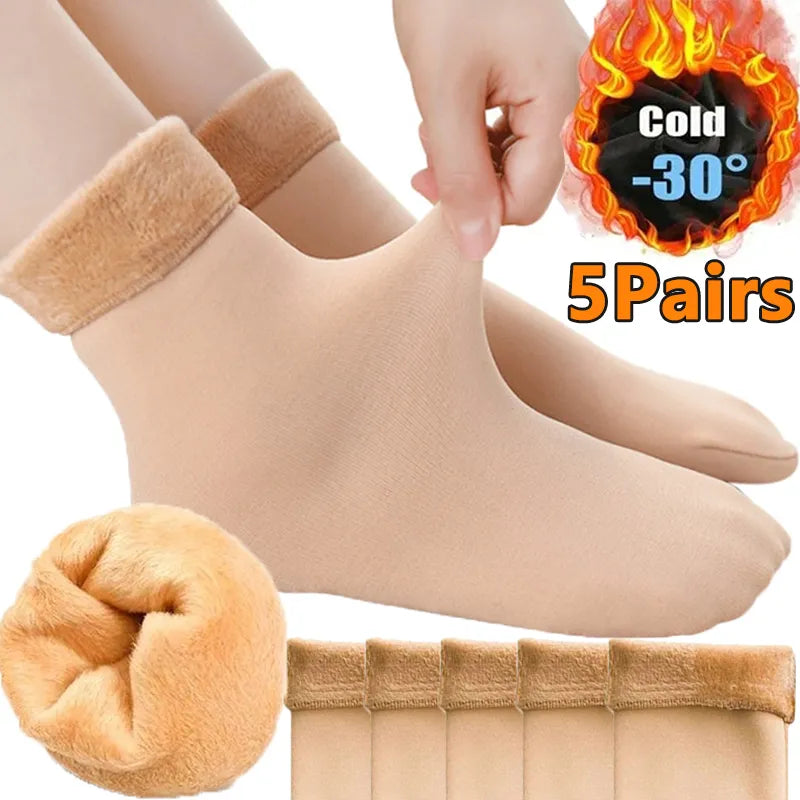 5Pairs Winter Warm Thermal Short Socks