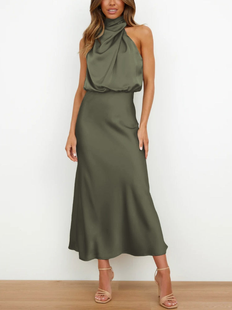 Sleeveless Off Shoulder Elegant Maxi Dresses