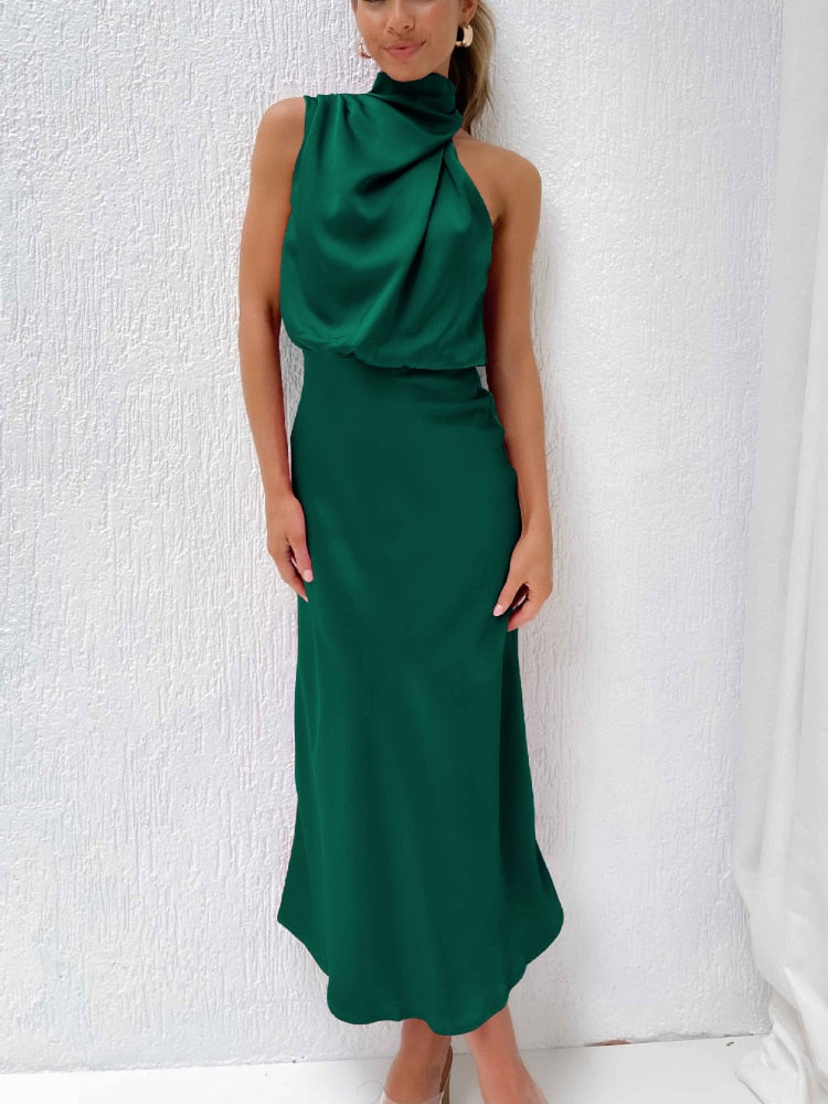 Sleeveless Off Shoulder Elegant Maxi Dresses