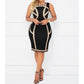 Sexy High Waist Slit Patchwork Dress