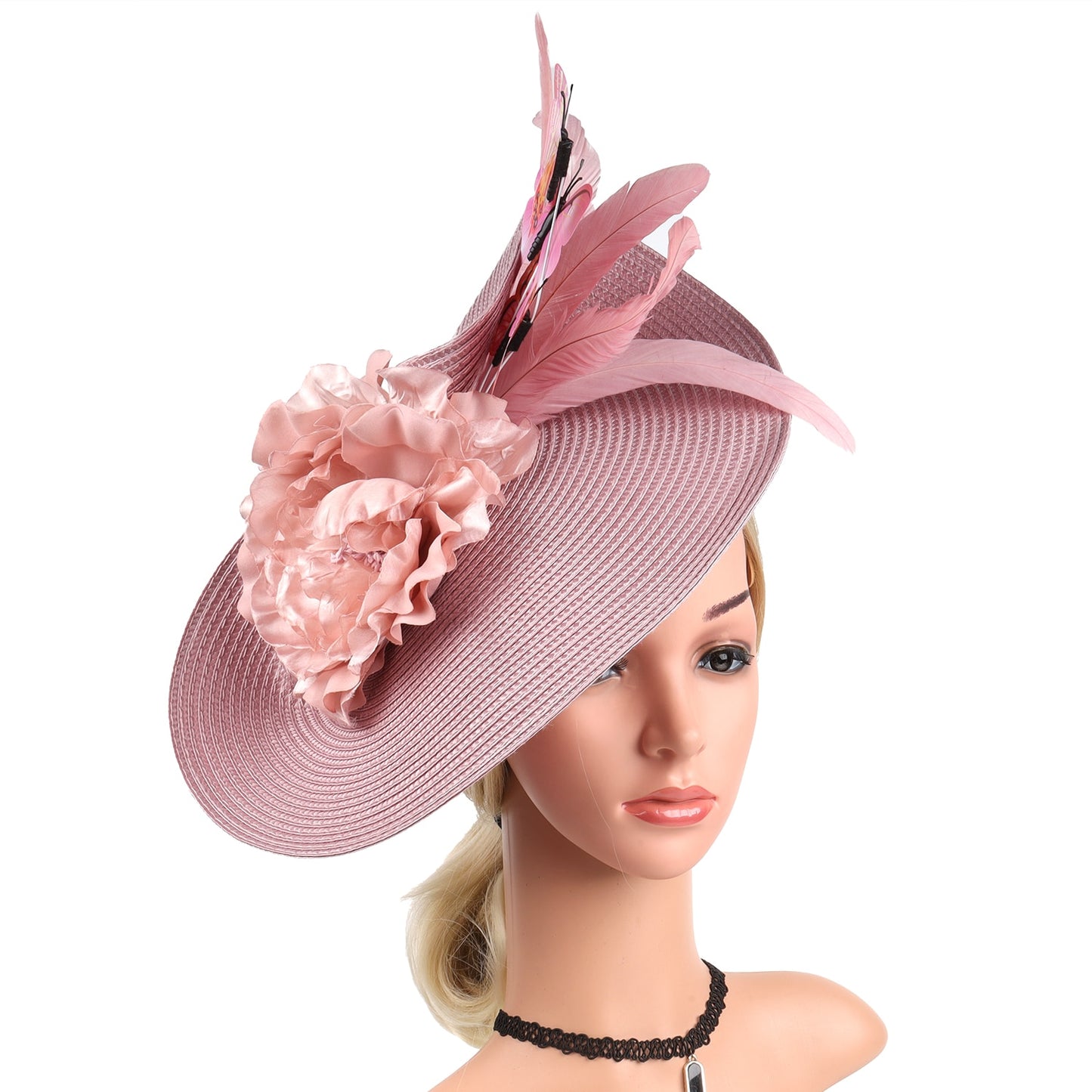 Elegant Butterfly Flowers Exaggerated Tea Party Kentucky Derby Hat Fascinator