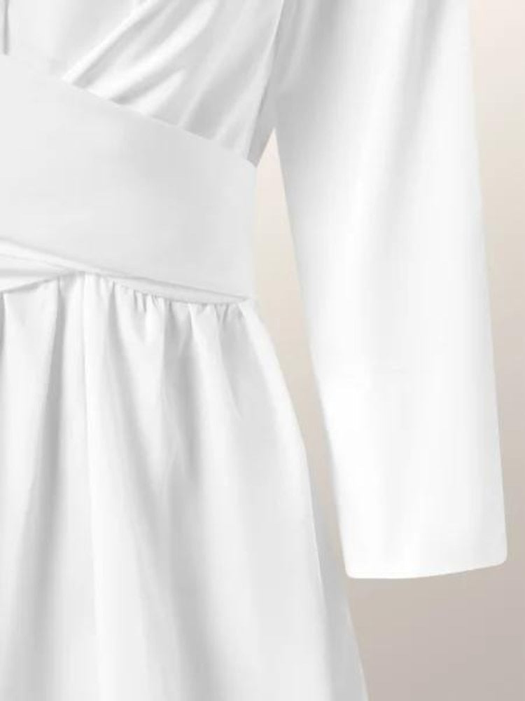 Lapel Solid Strap Evening Dresses