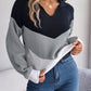 Color Block Dropped Shoulder Sweater