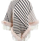 Striped Fringe Hem Poncho