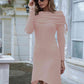 Drawstring Ruched Long Sleeve Dress