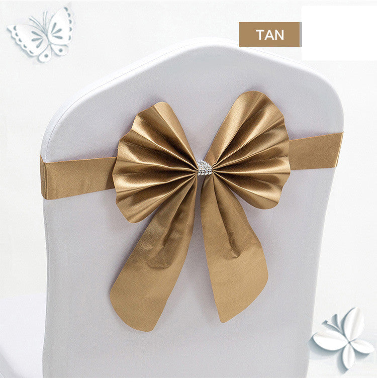 Hotel Wedding Elastic Chair Cover Bow