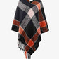 Plaid Fringe Detail Poncho