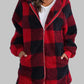 Plaid Zip-Up Hooded Jacket with Pockets