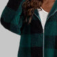 Plaid Zip-Up Hooded Jacket with Pockets
