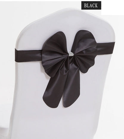 Hotel Wedding Elastic Chair Cover Bow