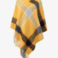 Plaid Fringe Detail Poncho