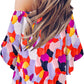 Tied Printed Off-Shoulder Half Sleeve Blouse