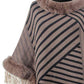 Striped Fringe Hem Poncho