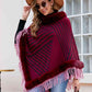 Striped Fringe Hem Poncho