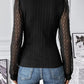 Swiss Dot Square Neck Long Sleeve T-Shirt