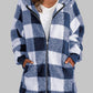 Plaid Zip-Up Hooded Jacket with Pockets