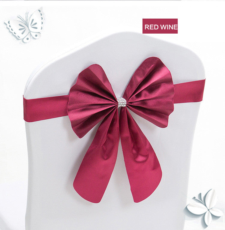 Hotel Wedding Elastic Chair Cover Bow