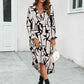 Surplice Neck Long Sleeve Midi Dress