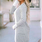 Striped Open Front Longline Cardigan