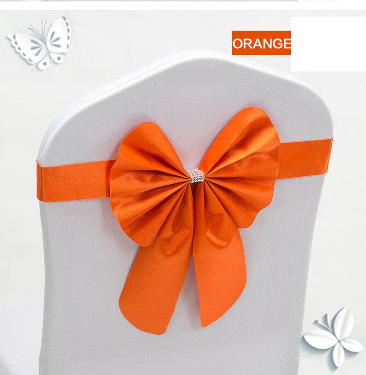 Hotel Wedding Elastic Chair Cover Bow