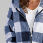 Plaid Zip-Up Hooded Jacket with Pockets