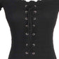 Lace-Up Front Lettuce Hem Off-Shoulder Knit Top